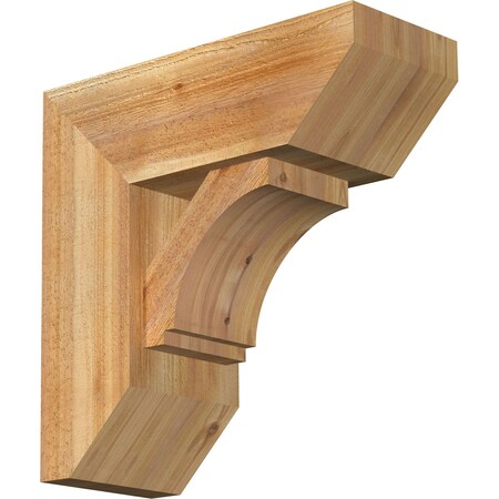 Ekena Millwork Imperial Slat Rough Sawn Bracket w/ Offset Brace, Western Red Cedar, 8"W x 20"D x 20"H BKT0806X20X20IMP06RWR